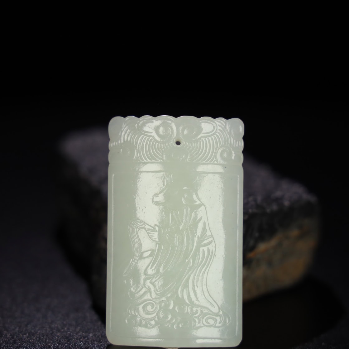 Chinese Natural Jade Carved Plaqule