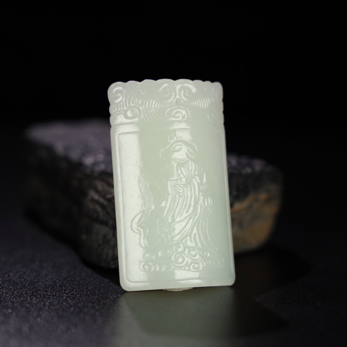 Chinese Natural Jade Carved Plaqule