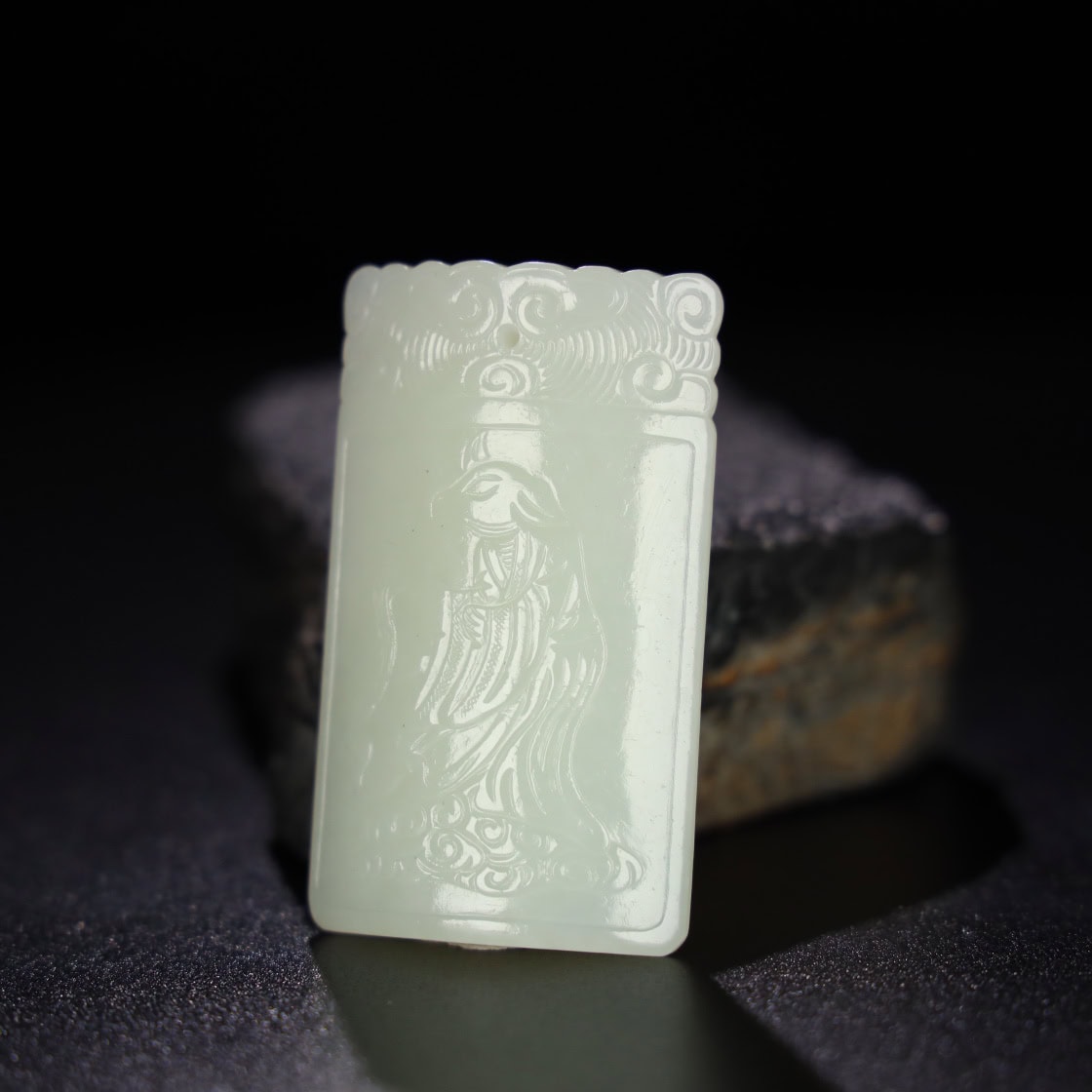 Chinese Natural Jade Carved Plaqule