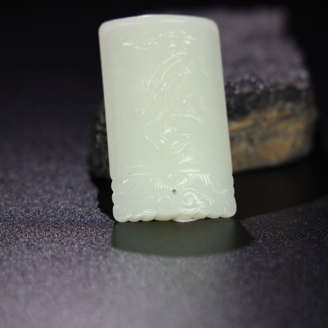 Chinese Natural Jade Carved Plaqule