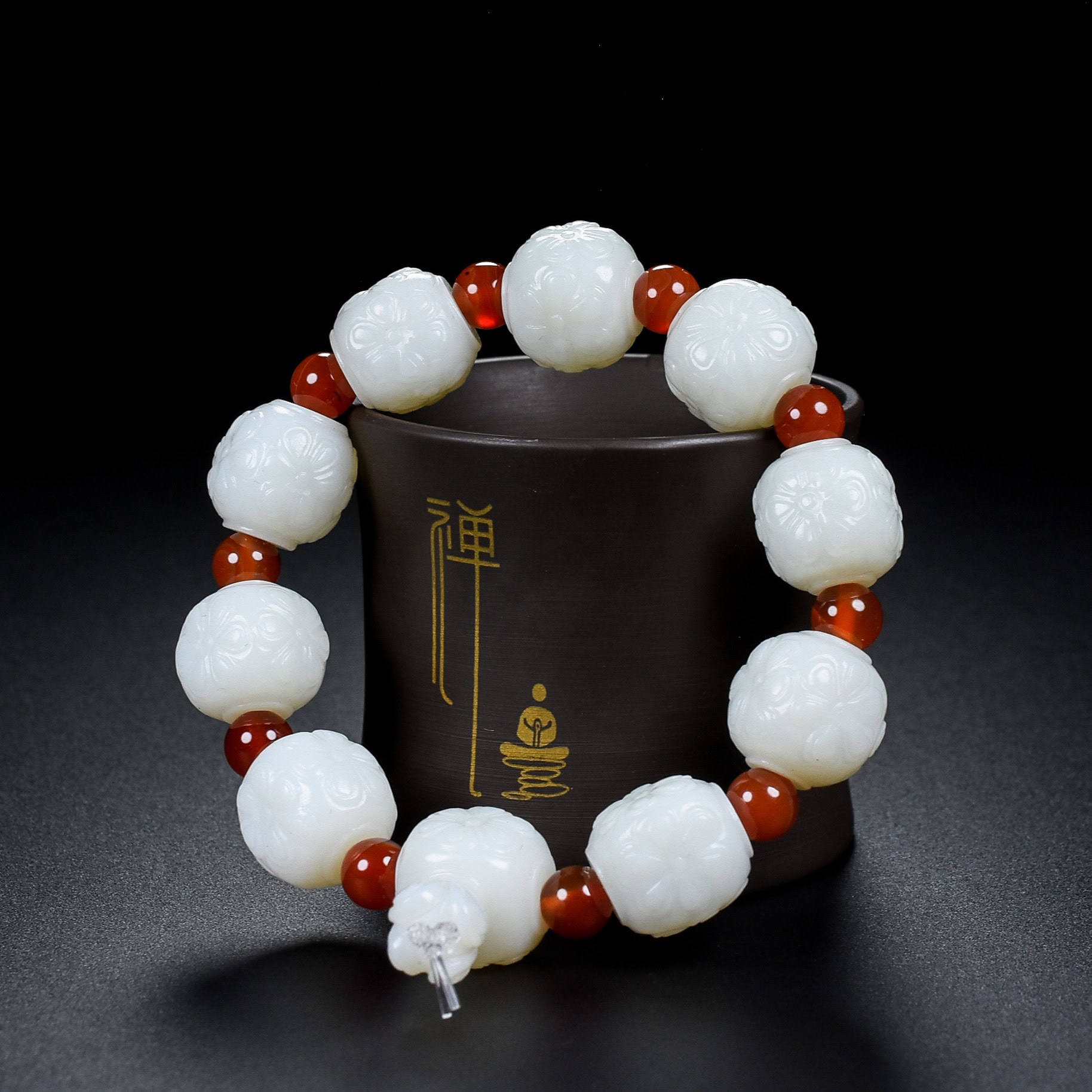 Chinese Natural Jade Carved bracelets