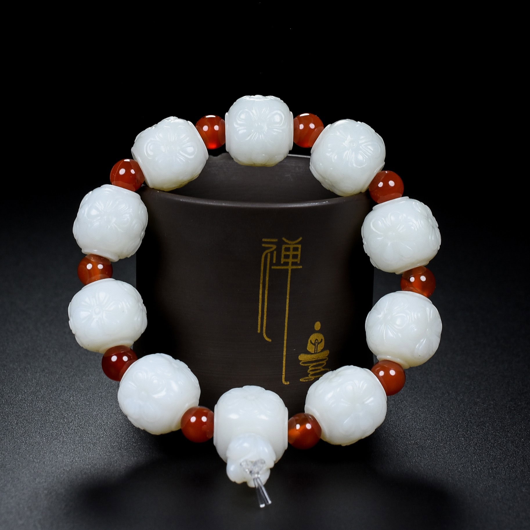 Chinese Natural Jade Carved bracelets
