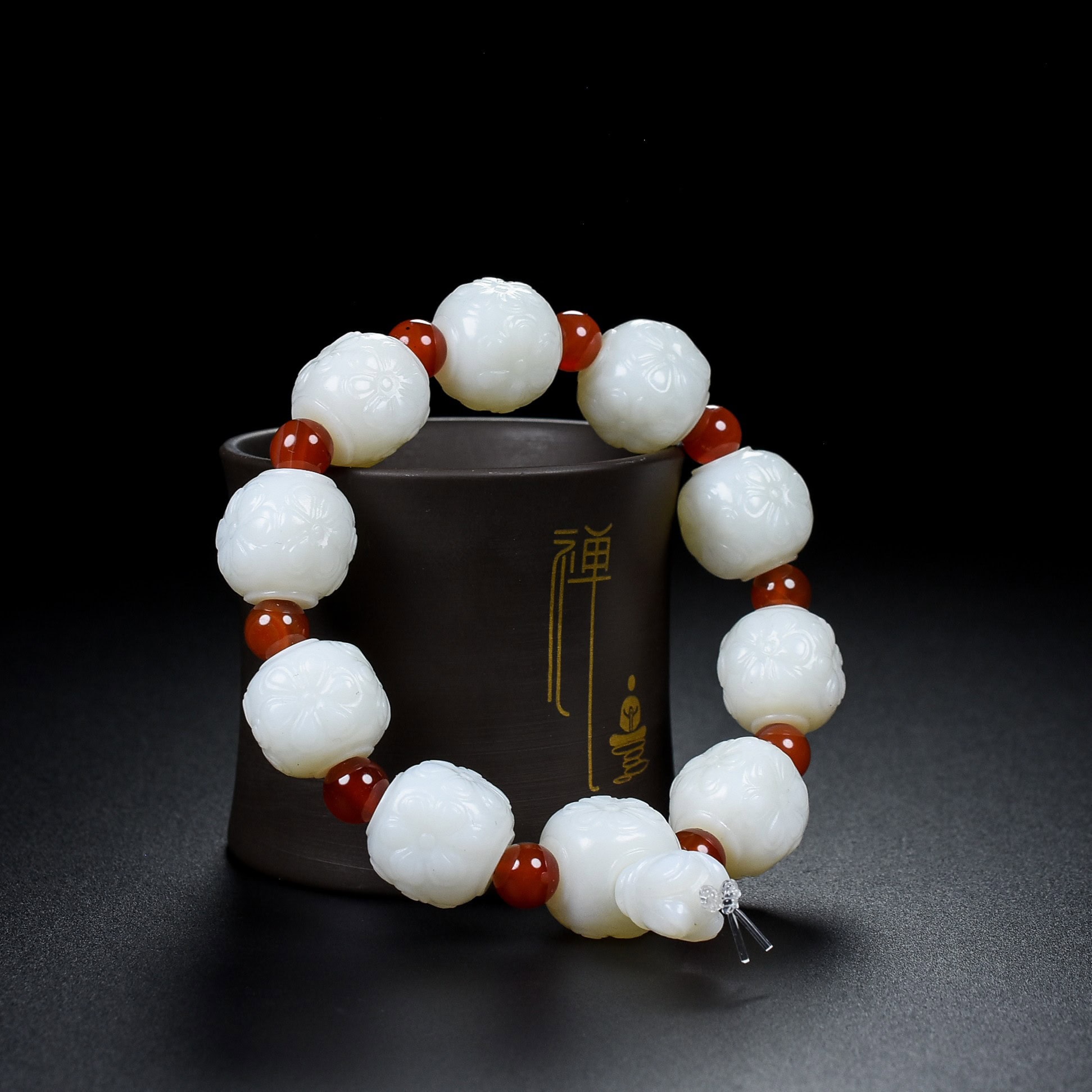 Chinese Natural Jade Carved bracelets