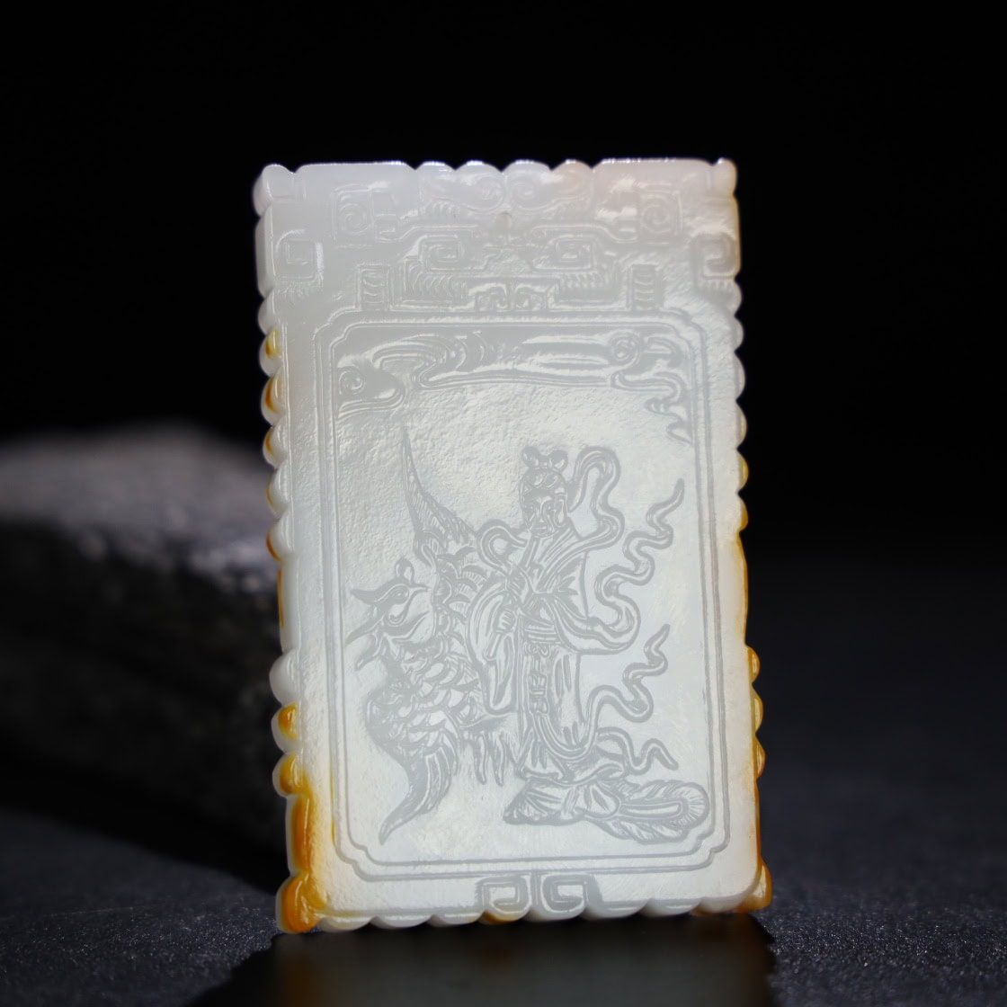 Chinese Natural Jade Carved Plaqule