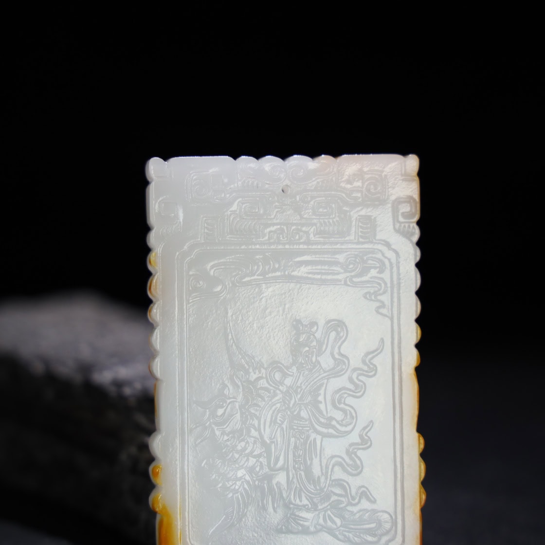 Chinese Natural Jade Carved Plaqule
