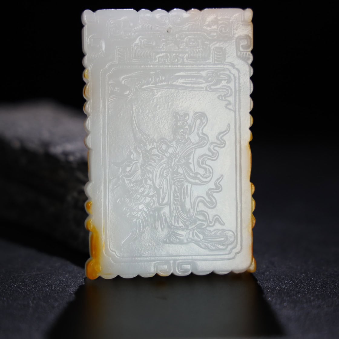 Chinese Natural Jade Carved Plaqule