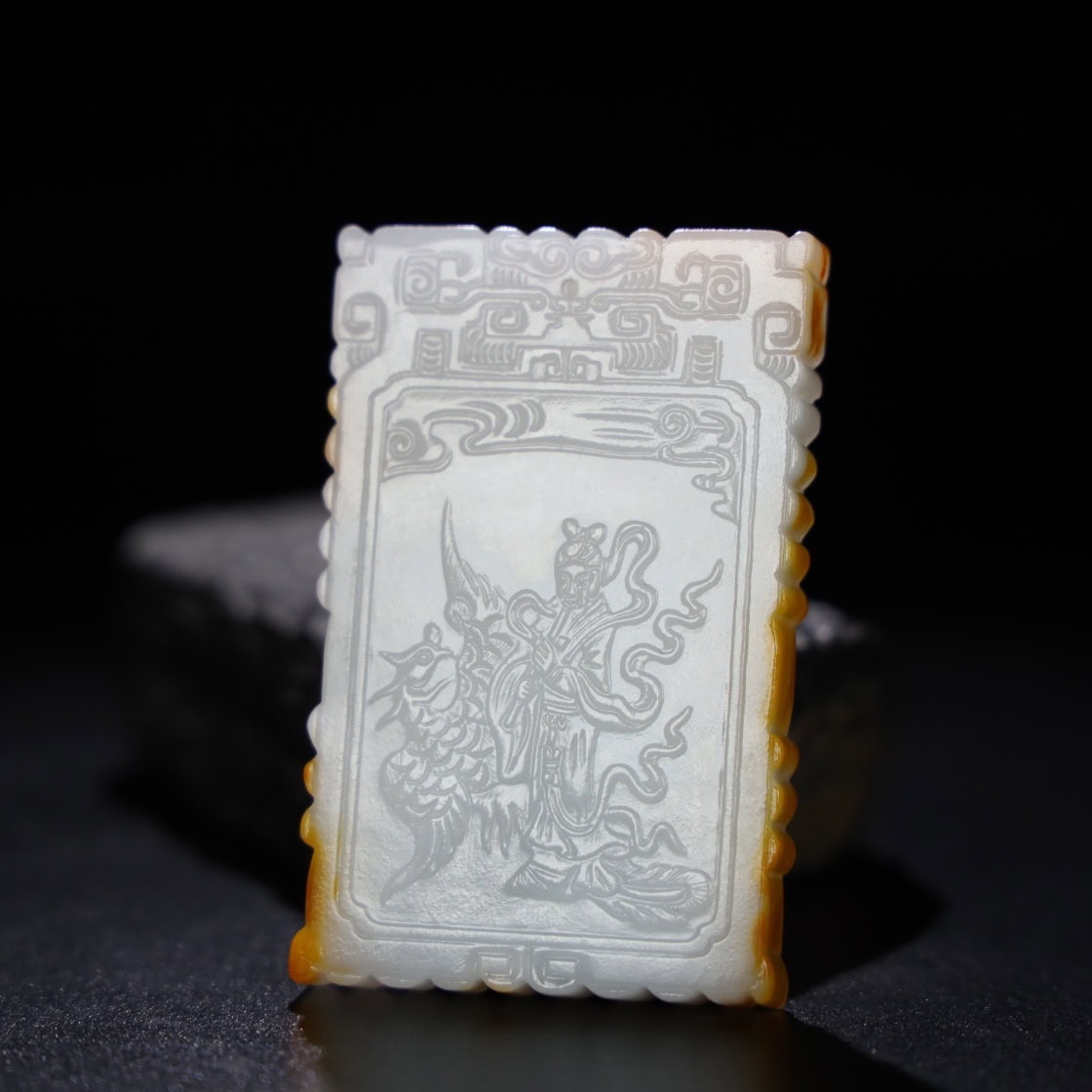 Chinese Natural Jade Carved Plaqule