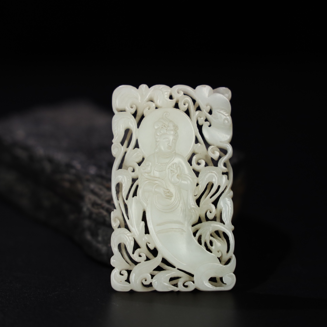 Chinese Natural Jade Carved Pendant