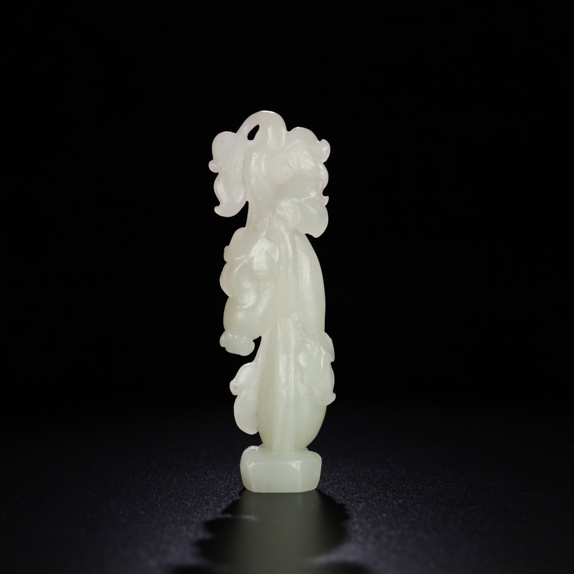 Chinese Natural Jade Carved Flower Status