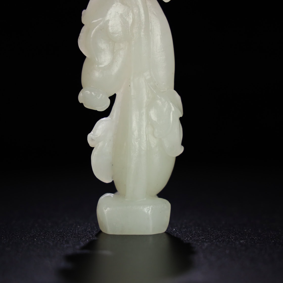 Chinese Natural Jade Carved Flower Status
