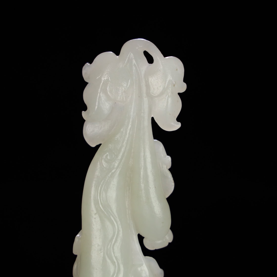 Chinese Natural Jade Carved Flower Status
