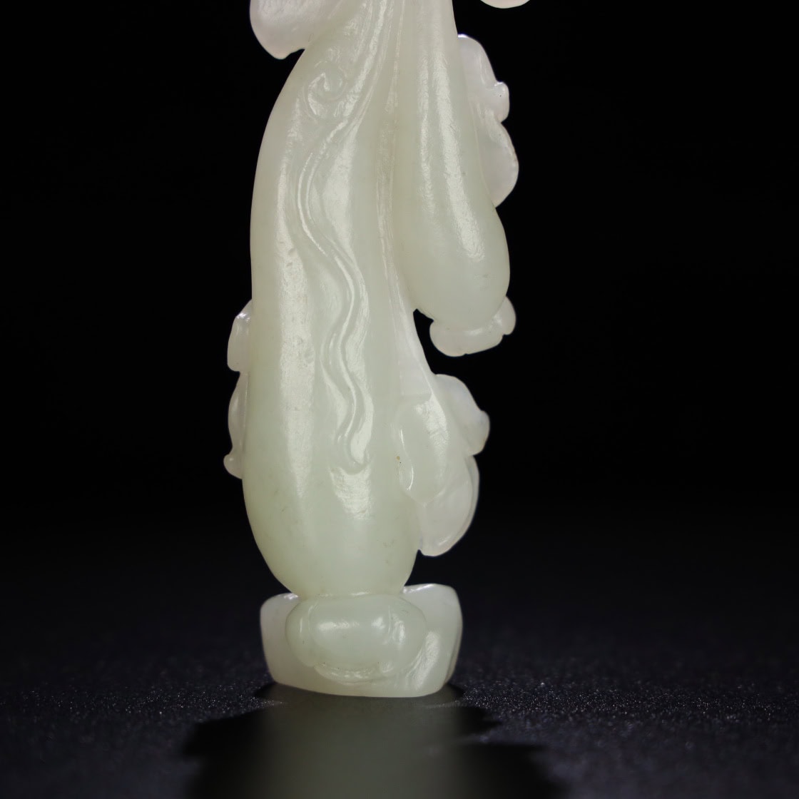 Chinese Natural Jade Carved Flower Status