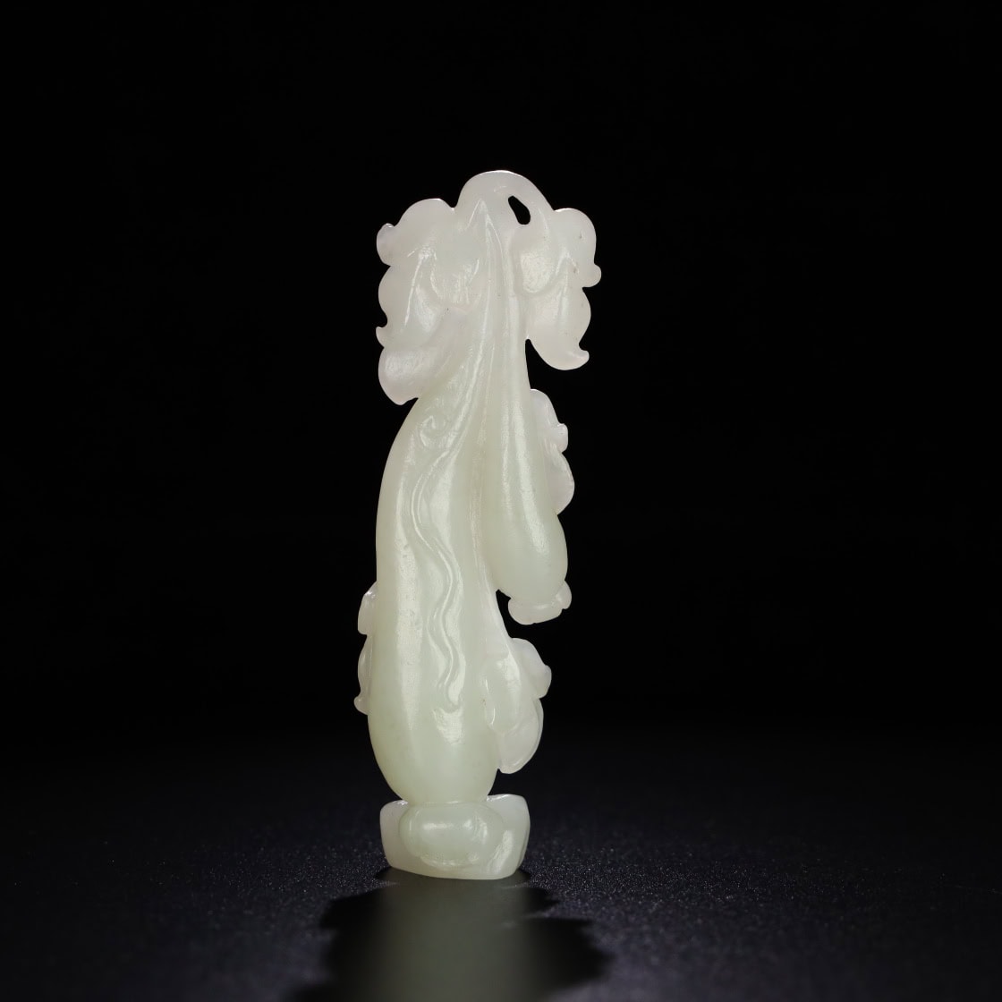 Chinese Natural Jade Carved Flower Status