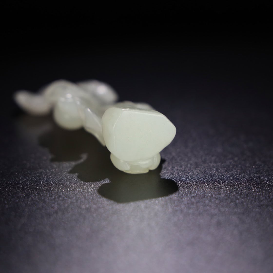 Chinese Natural Jade Carved Flower Status