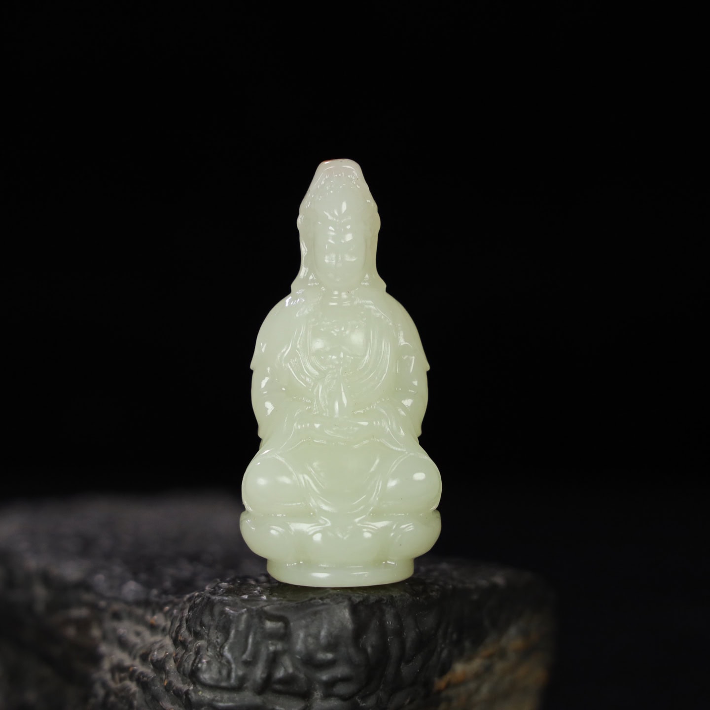 Chinese Natural Jade Carved Guanyin