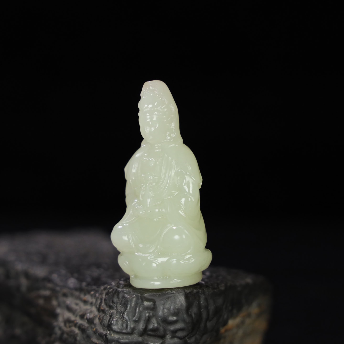 Chinese Natural Jade Carved Guanyin