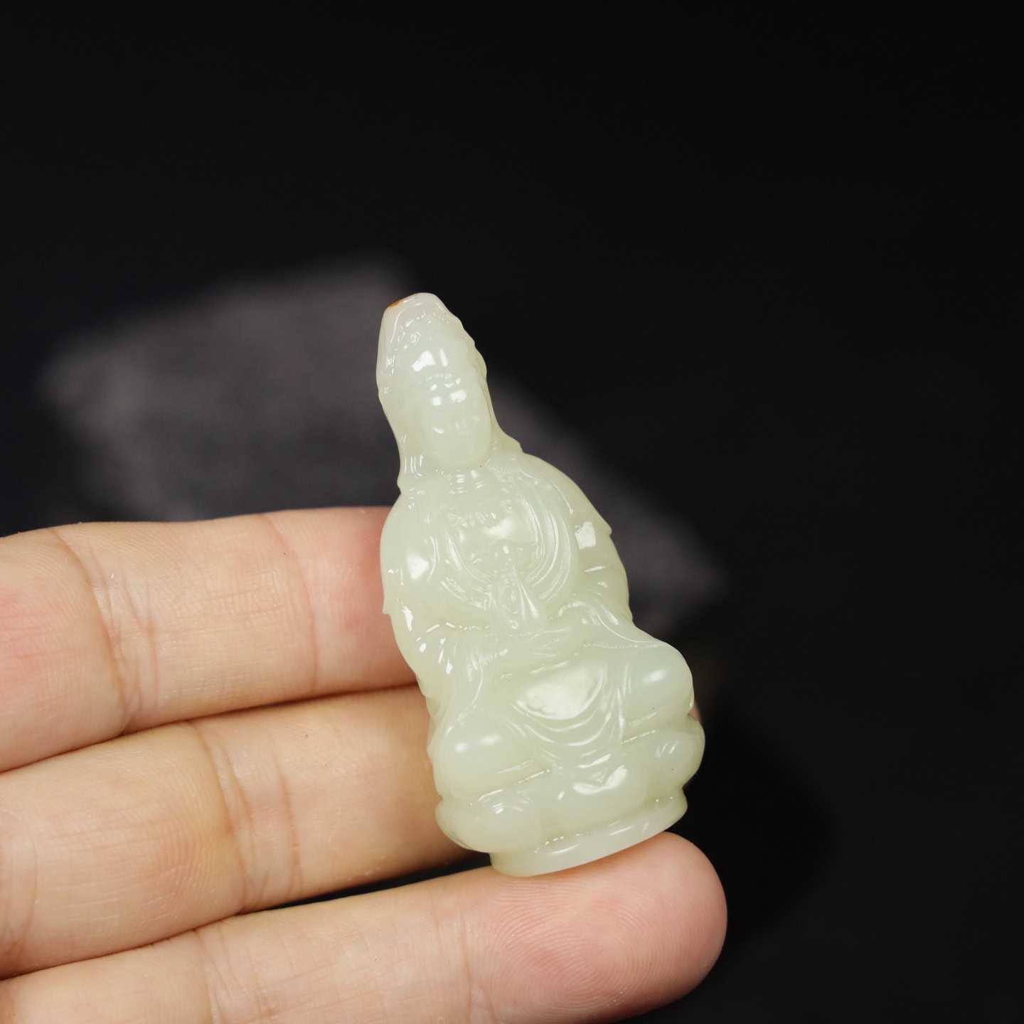 Chinese Natural Jade Carved Guanyin