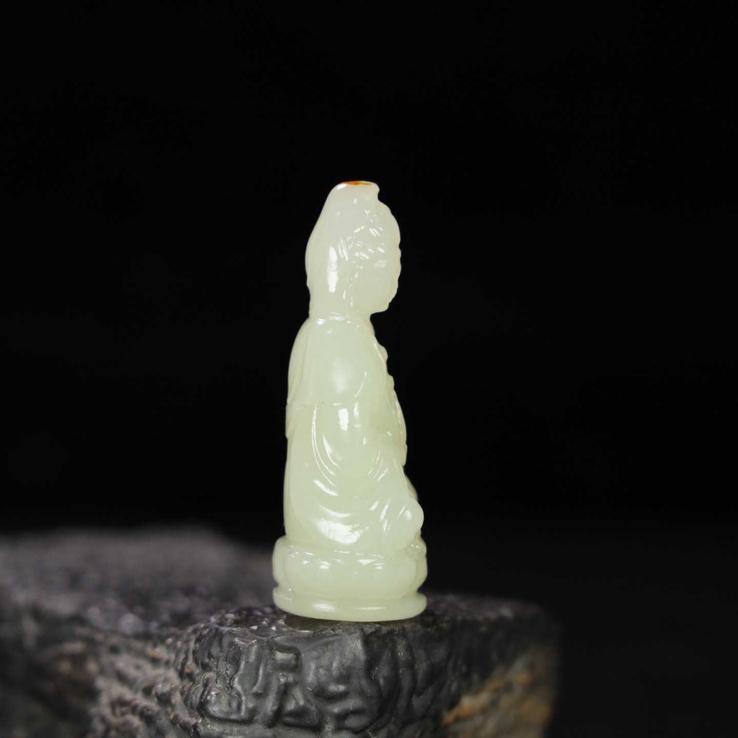 Chinese Natural Jade Carved Guanyin