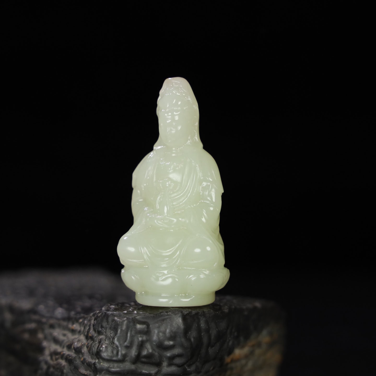 Chinese Natural Jade Carved Guanyin
