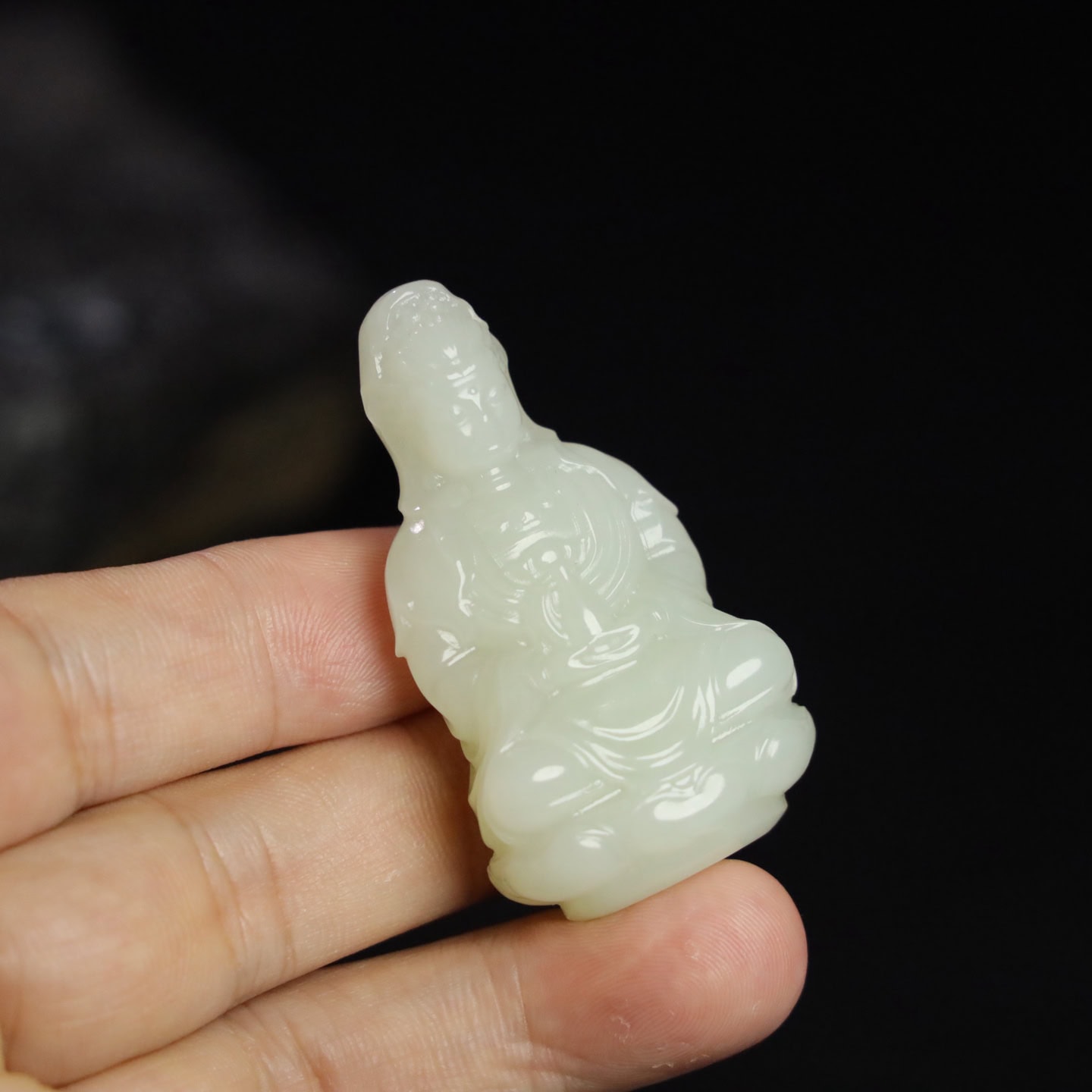Chinese Natural Jade Carved Guanyin