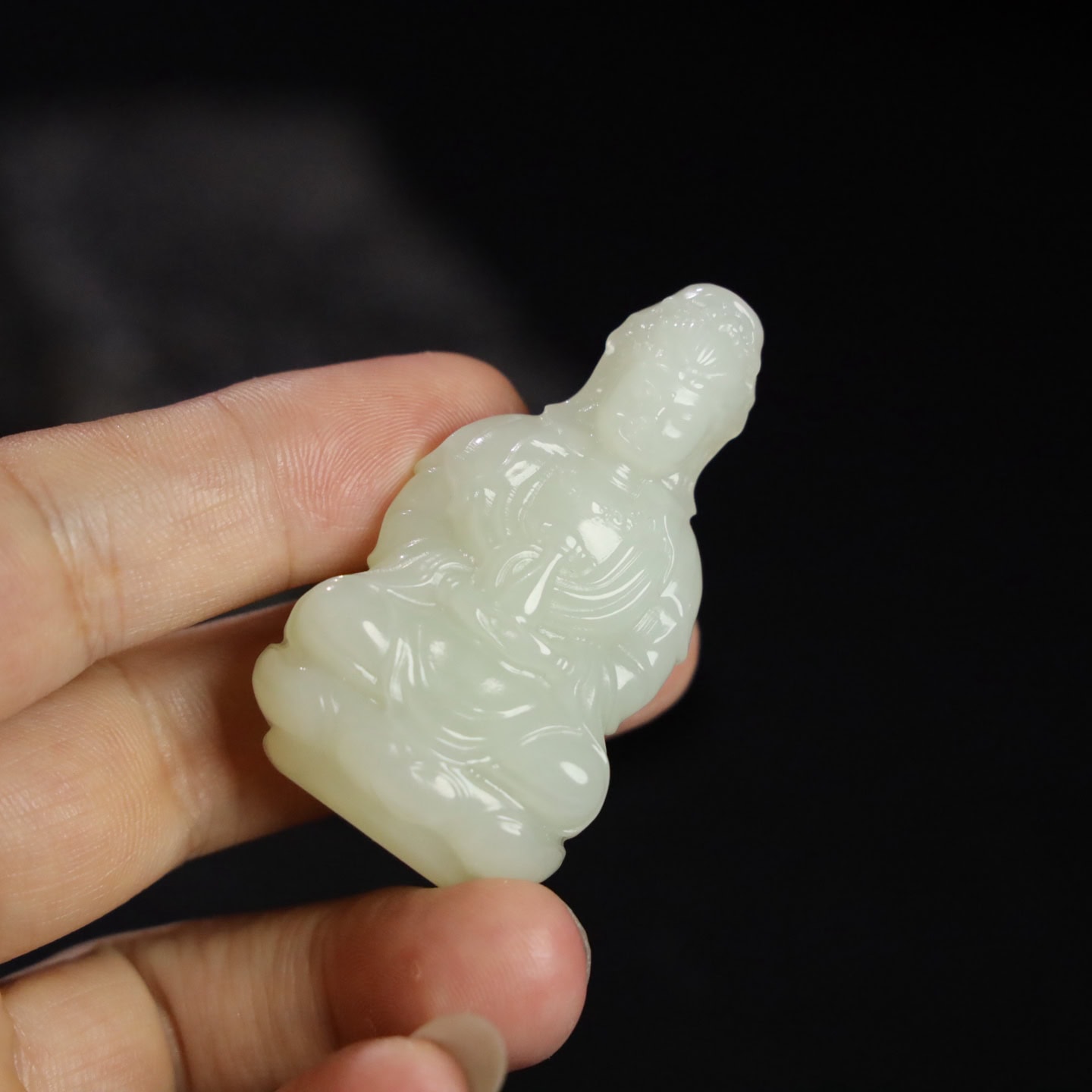 Chinese Natural Jade Carved Guanyin