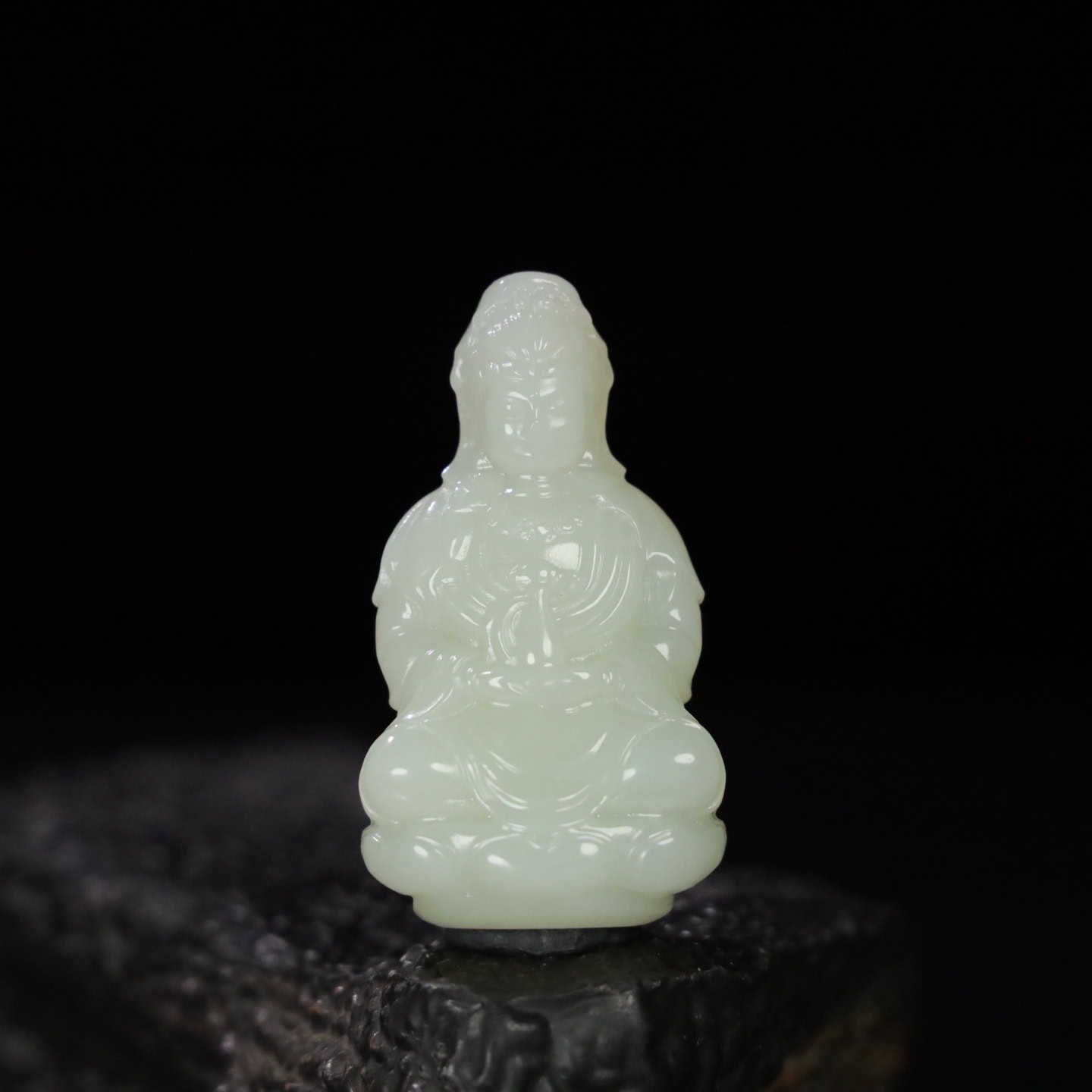 Chinese Natural Jade Carved Guanyin