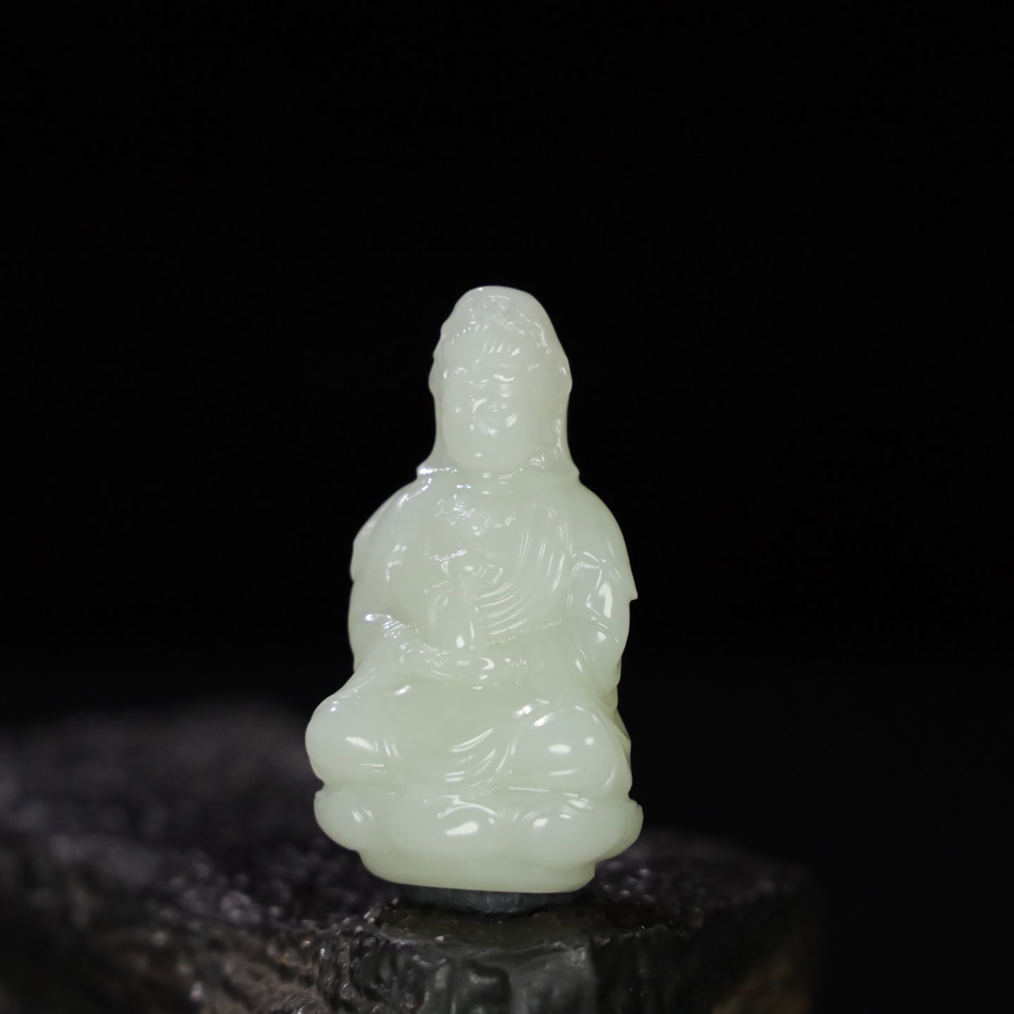 Chinese Natural Jade Carved Guanyin