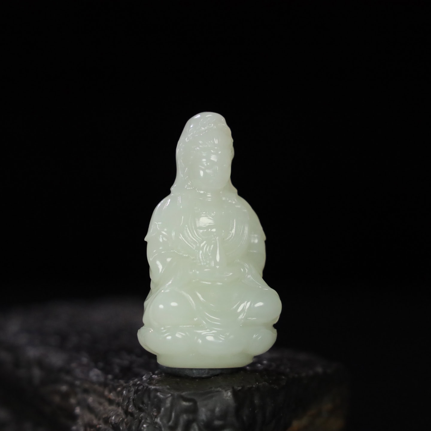 Chinese Natural Jade Carved Guanyin