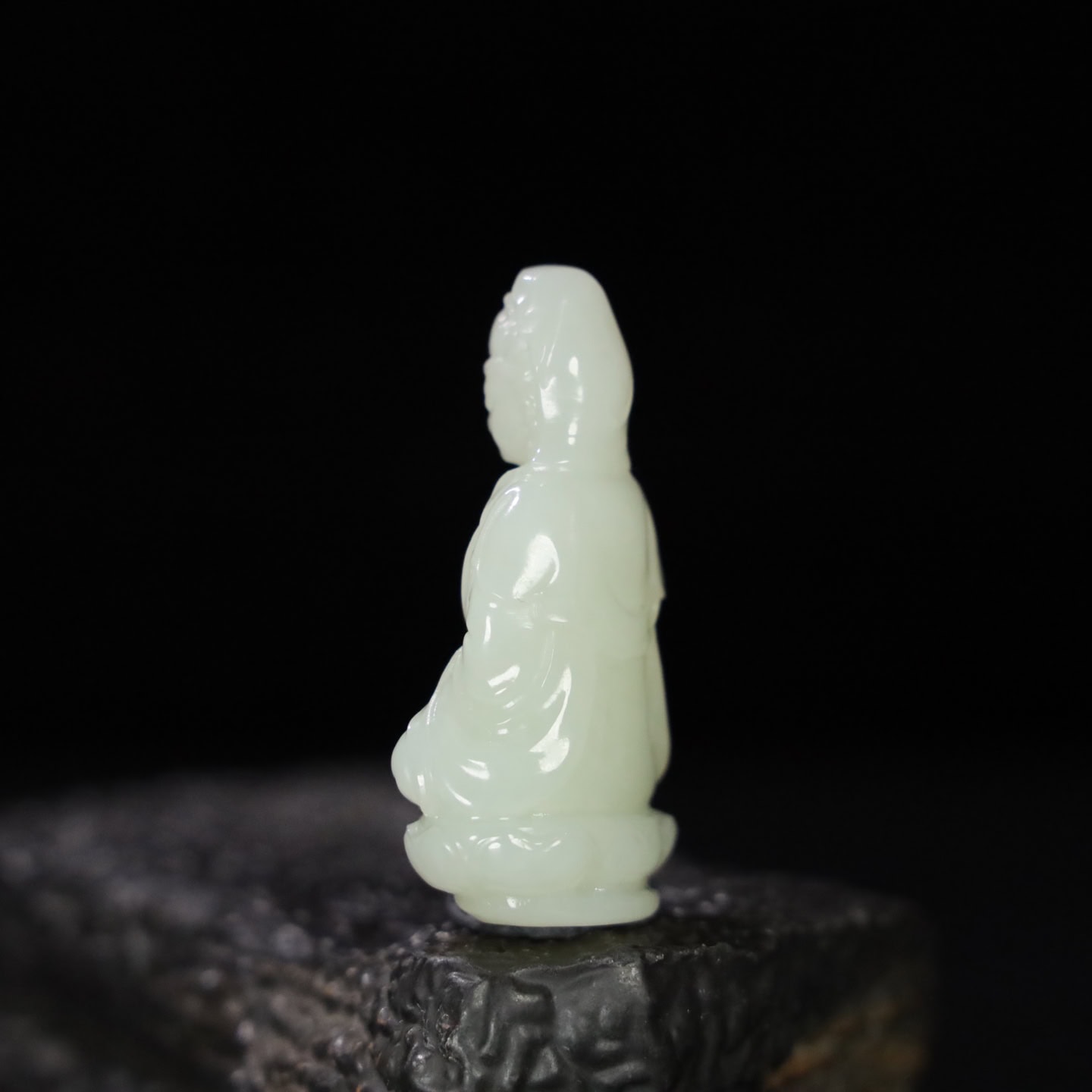 Chinese Natural Jade Carved Guanyin