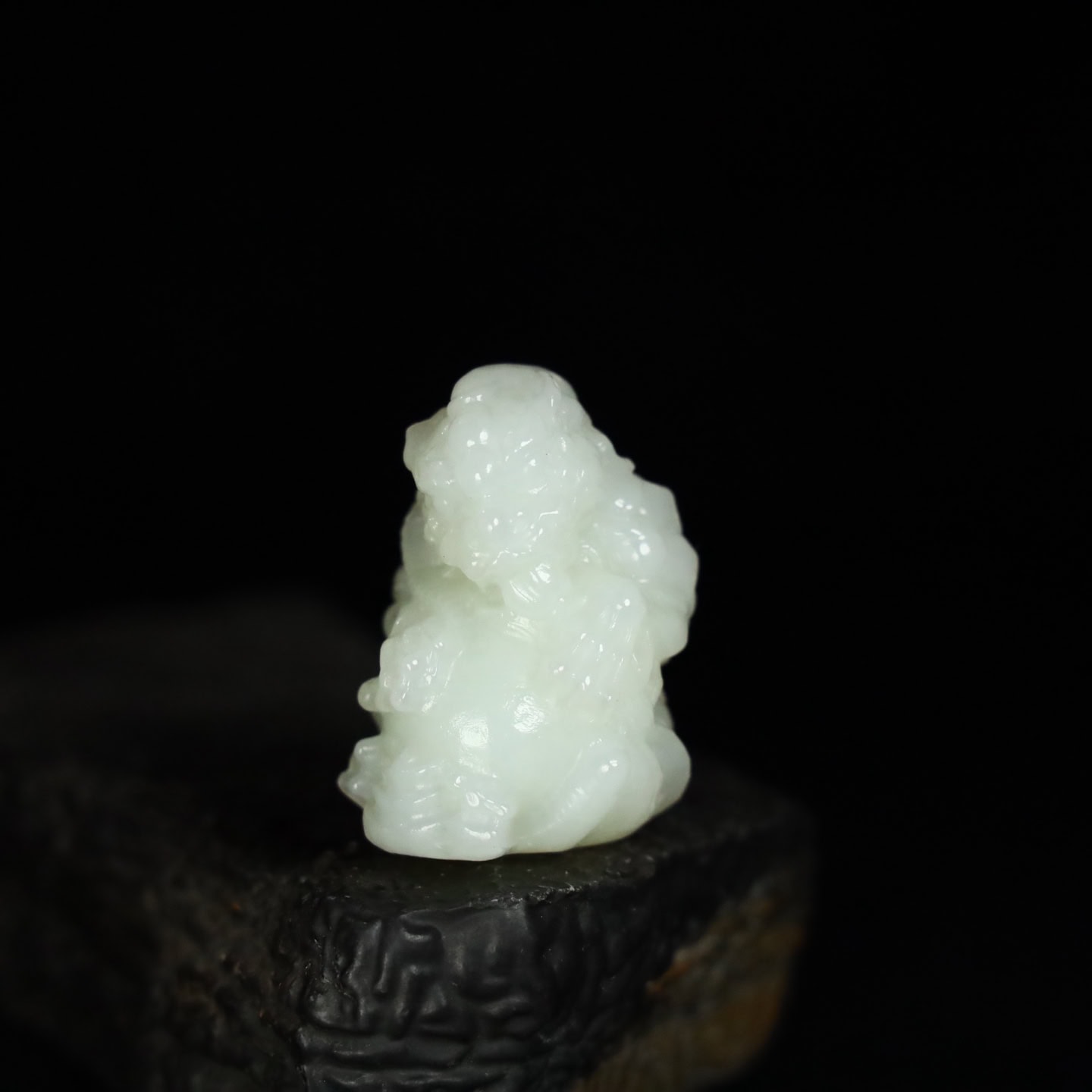 Chinese Natural Jade Carved Lucky Lion