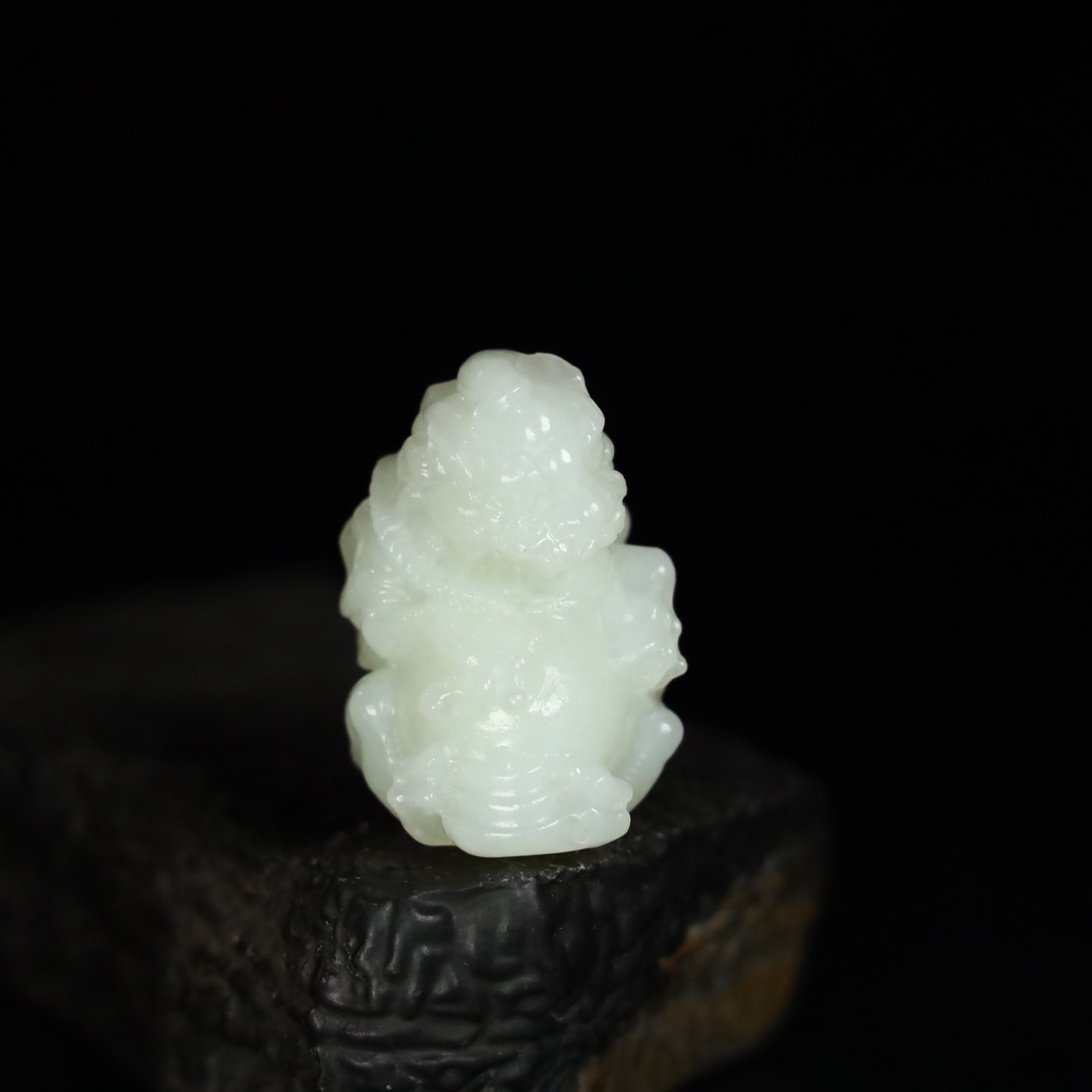 Chinese Natural Jade Carved Lucky Lion