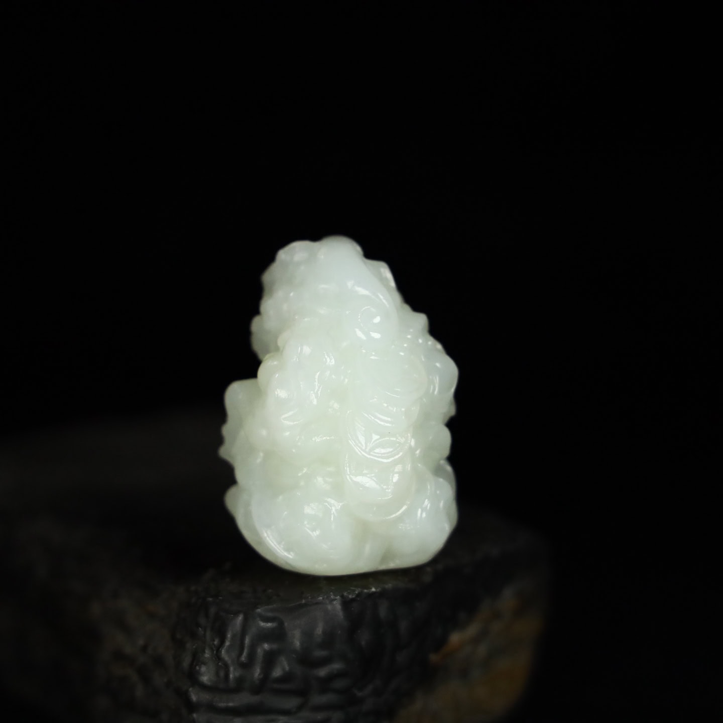 Chinese Natural Jade Carved Lucky Lion