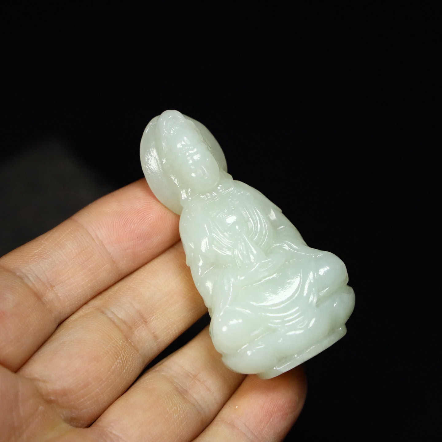 Chinese Natural Jade Carved Guanyin