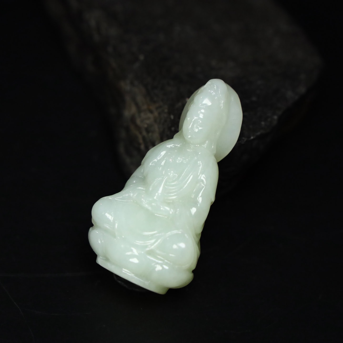 Chinese Natural Jade Carved Guanyin