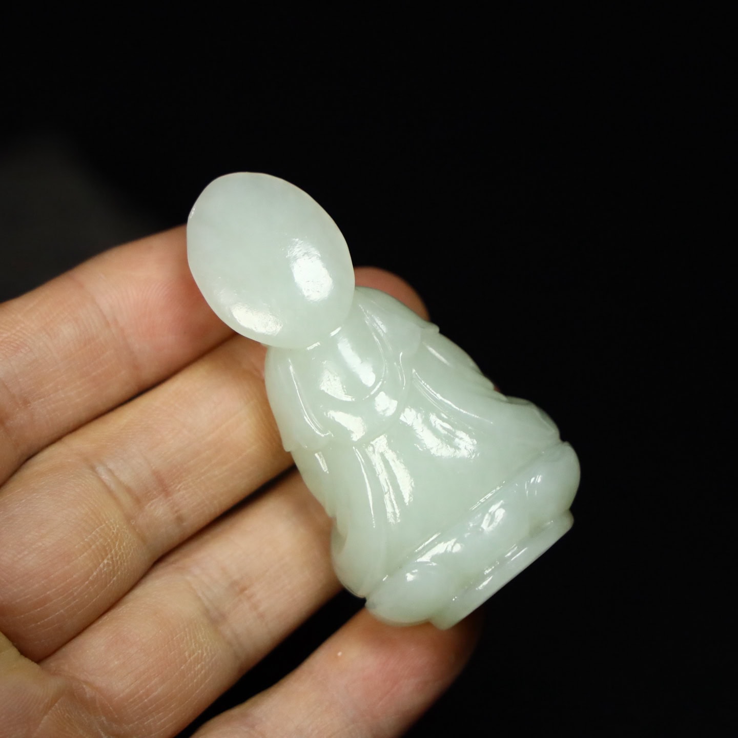 Chinese Natural Jade Carved Guanyin