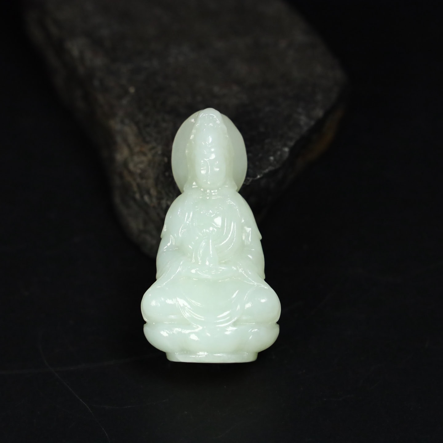 Chinese Natural Jade Carved Guanyin