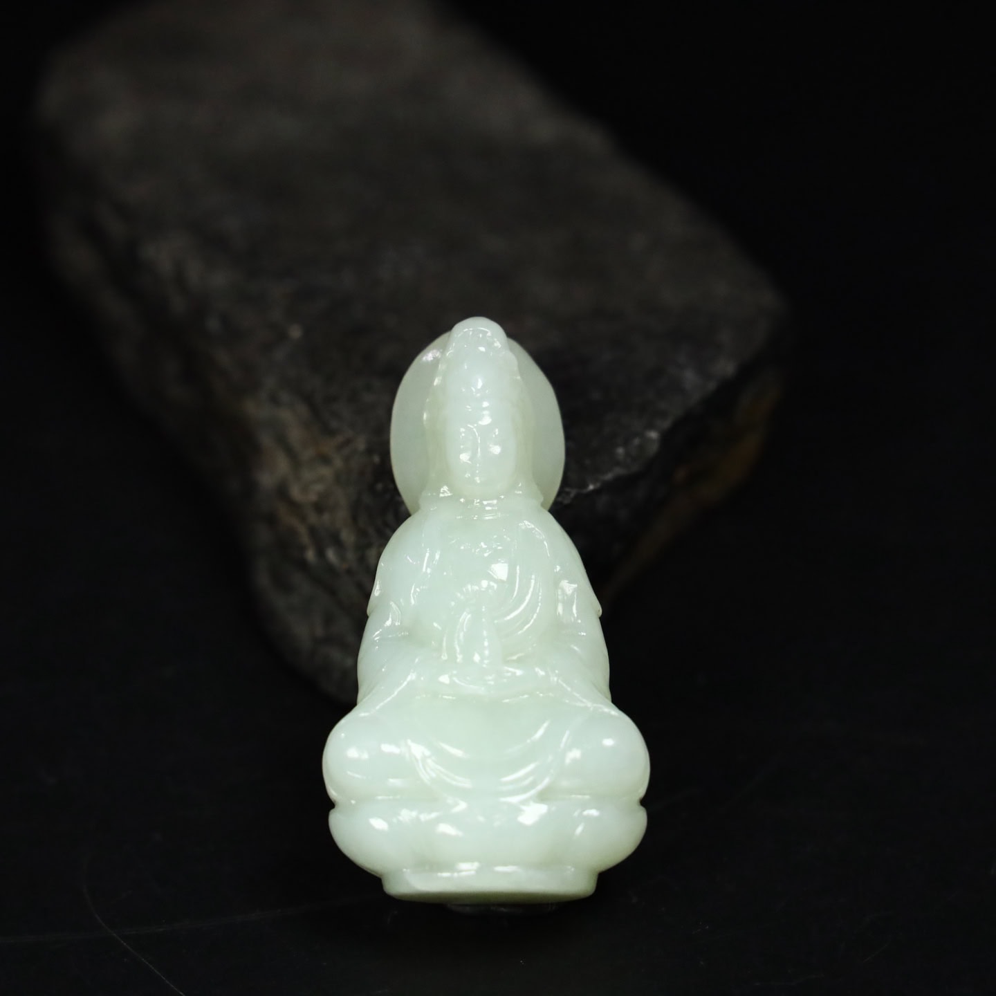 Chinese Natural Jade Carved Guanyin