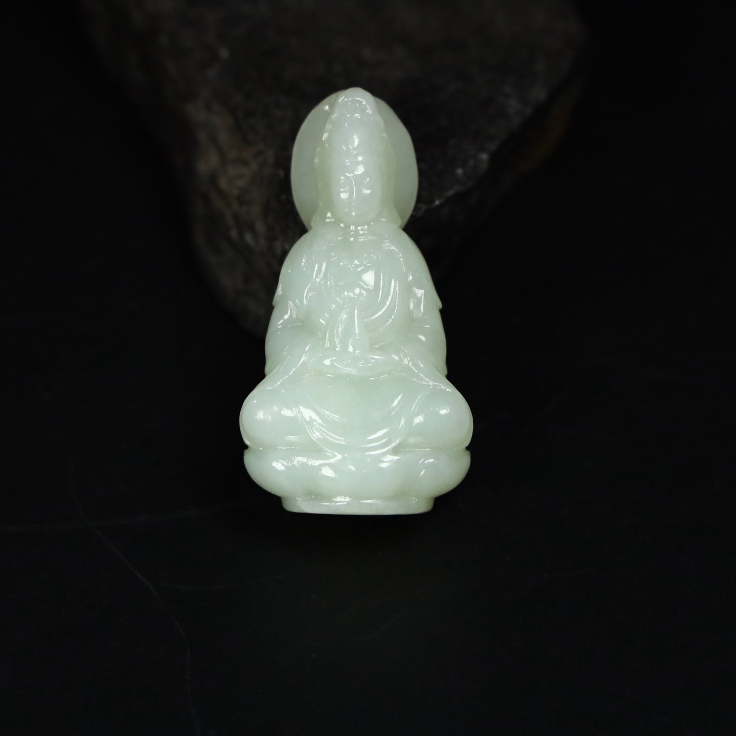 Chinese Natural Jade Carved Guanyin