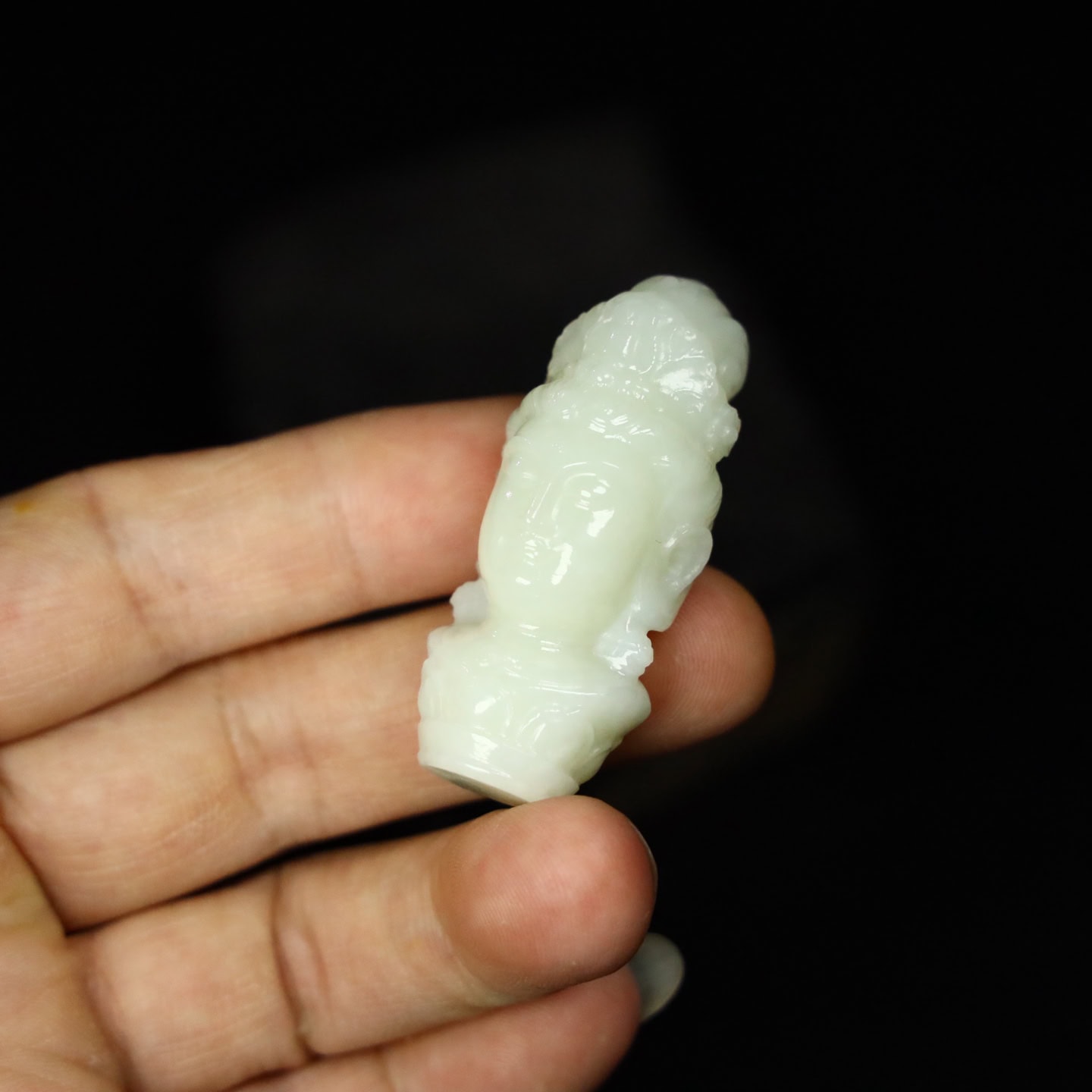 Chinese Natural Jade Carved Buddha head