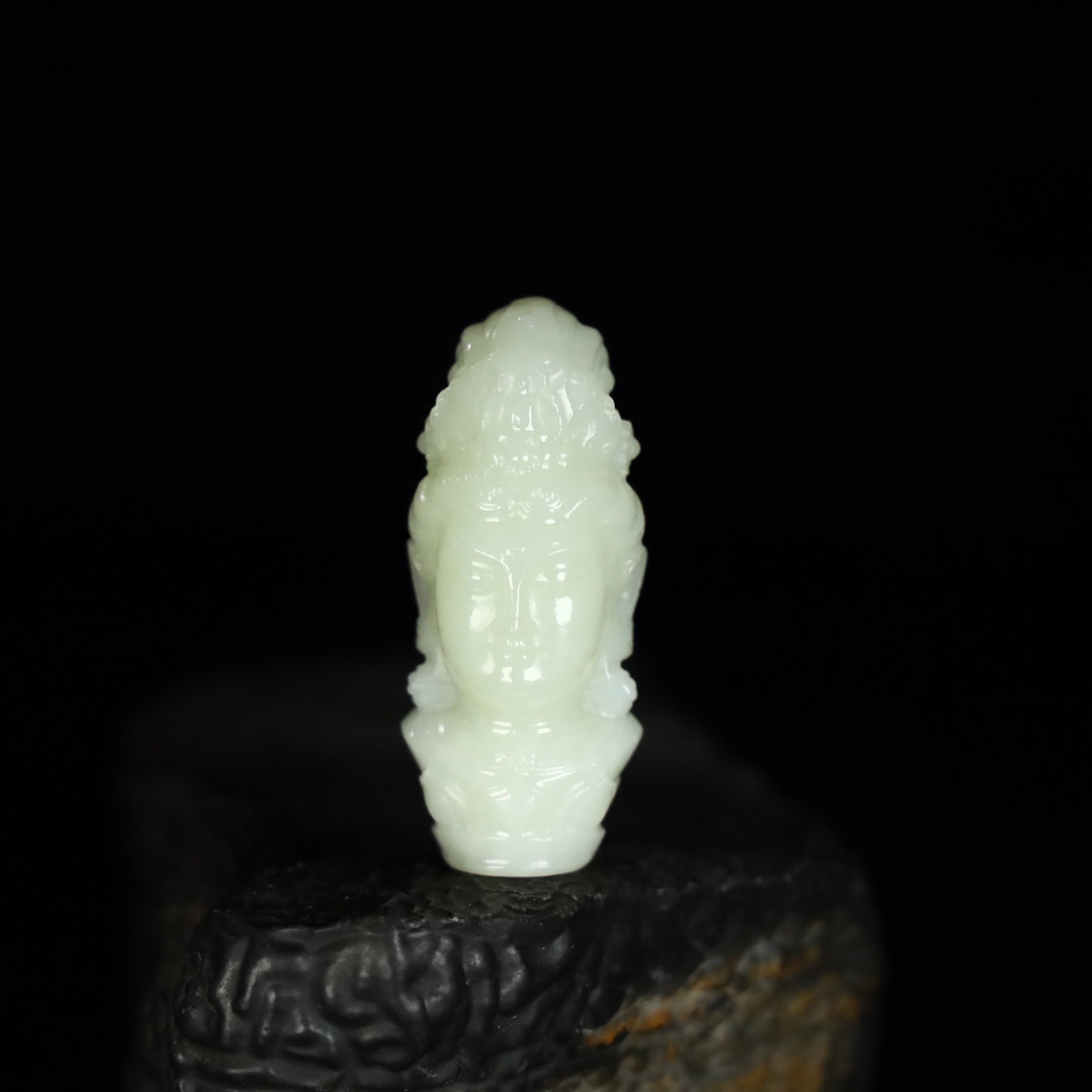 Chinese Natural Jade Carved Buddha head