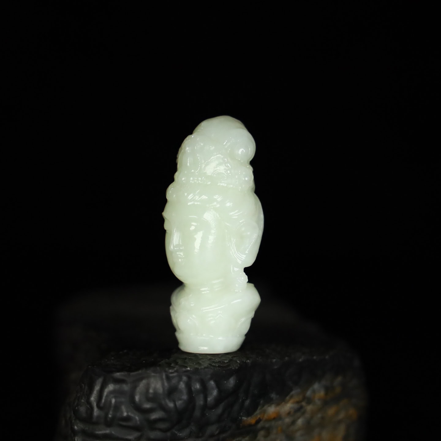 Chinese Natural Jade Carved Buddha head