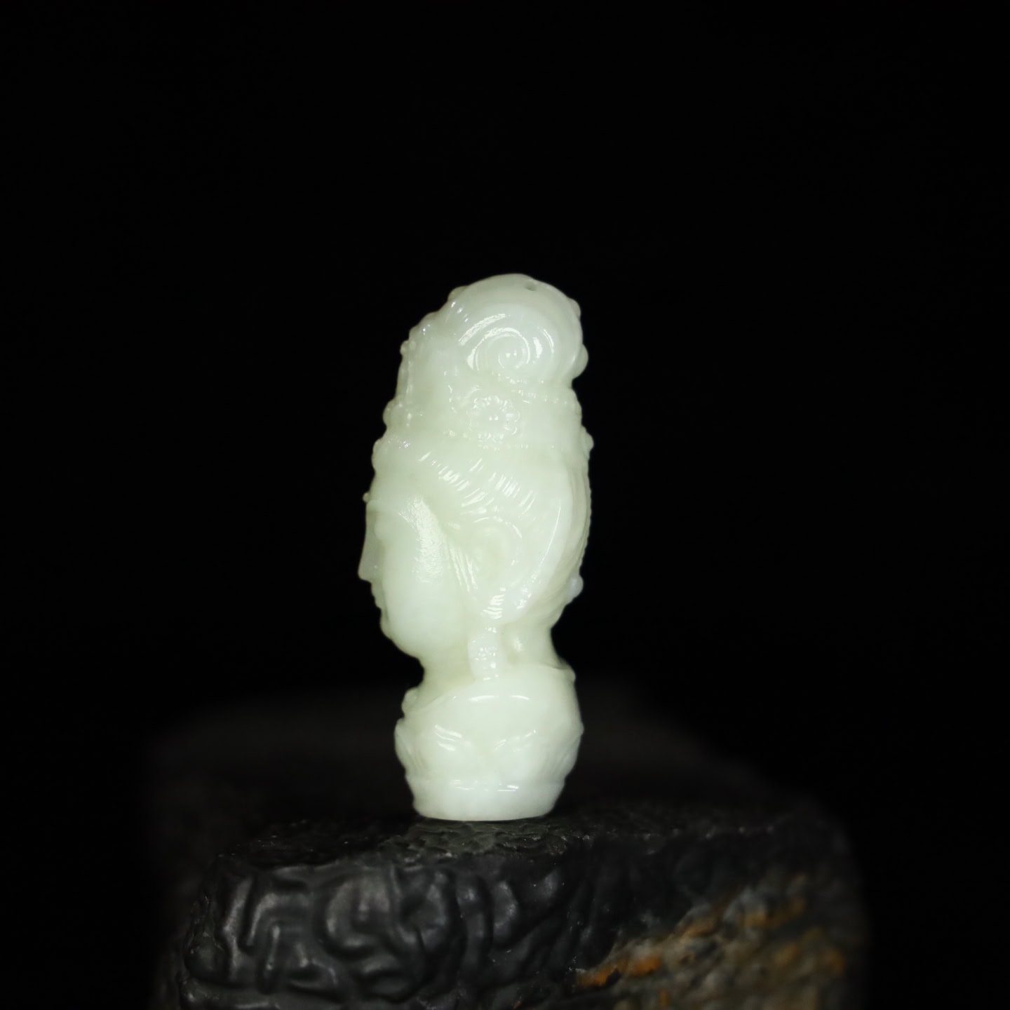 Chinese Natural Jade Carved Buddha head