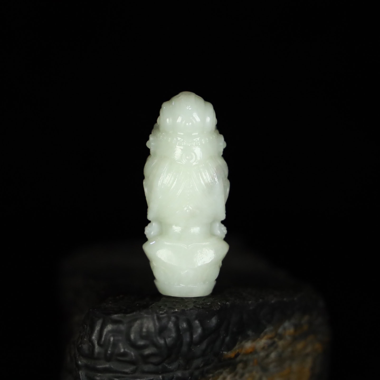Chinese Natural Jade Carved Buddha head
