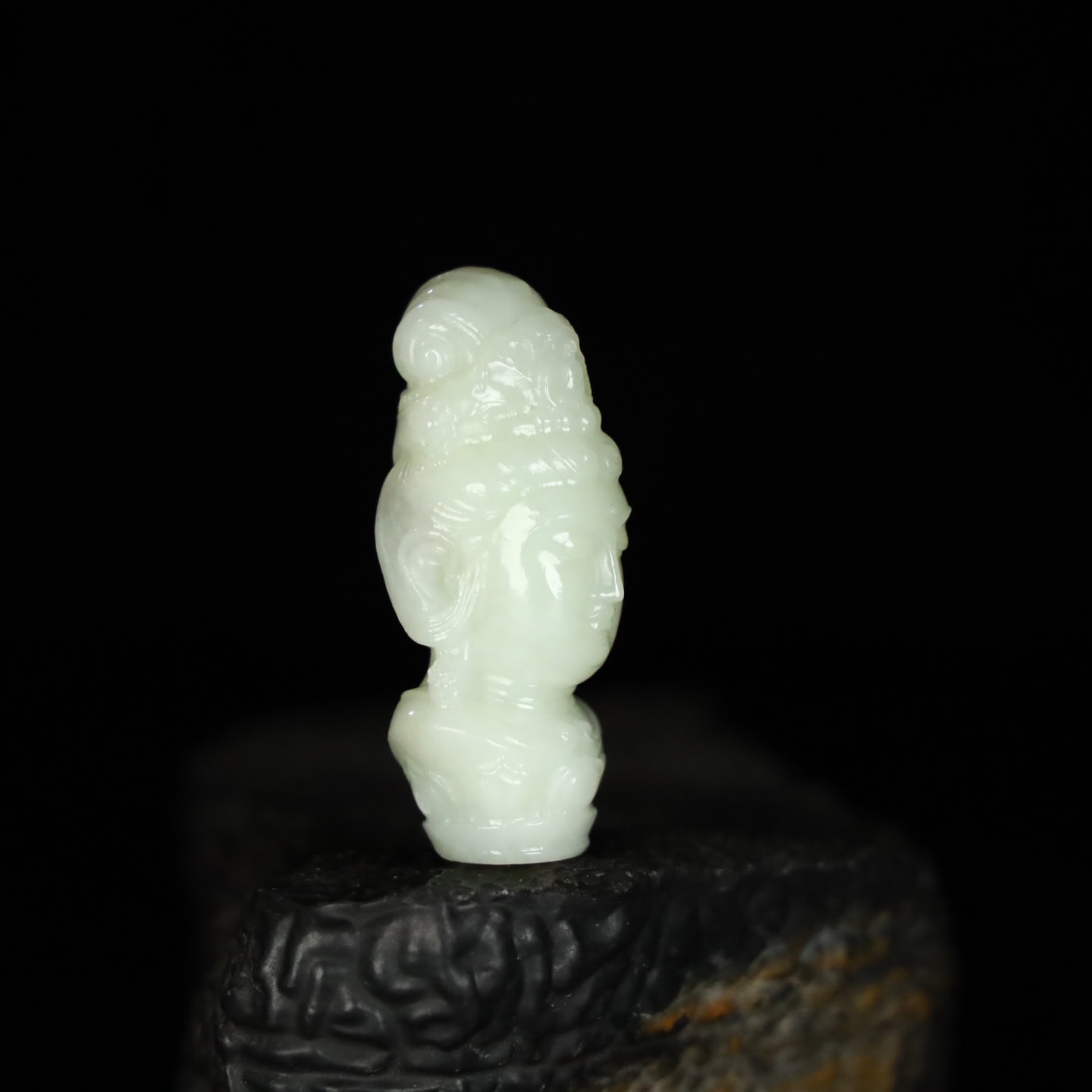 Chinese Natural Jade Carved Buddha head