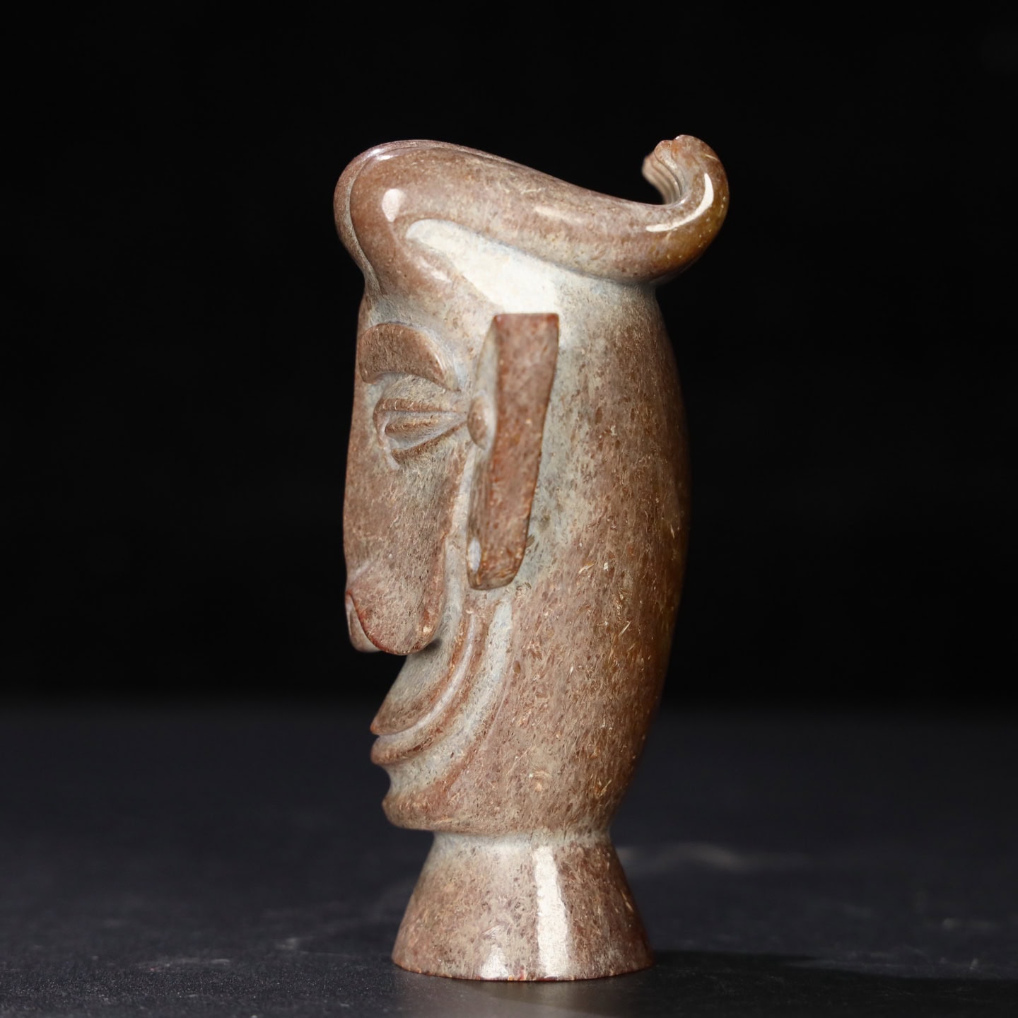 Chinese Natural Jade Carved Sanxingdui Statue