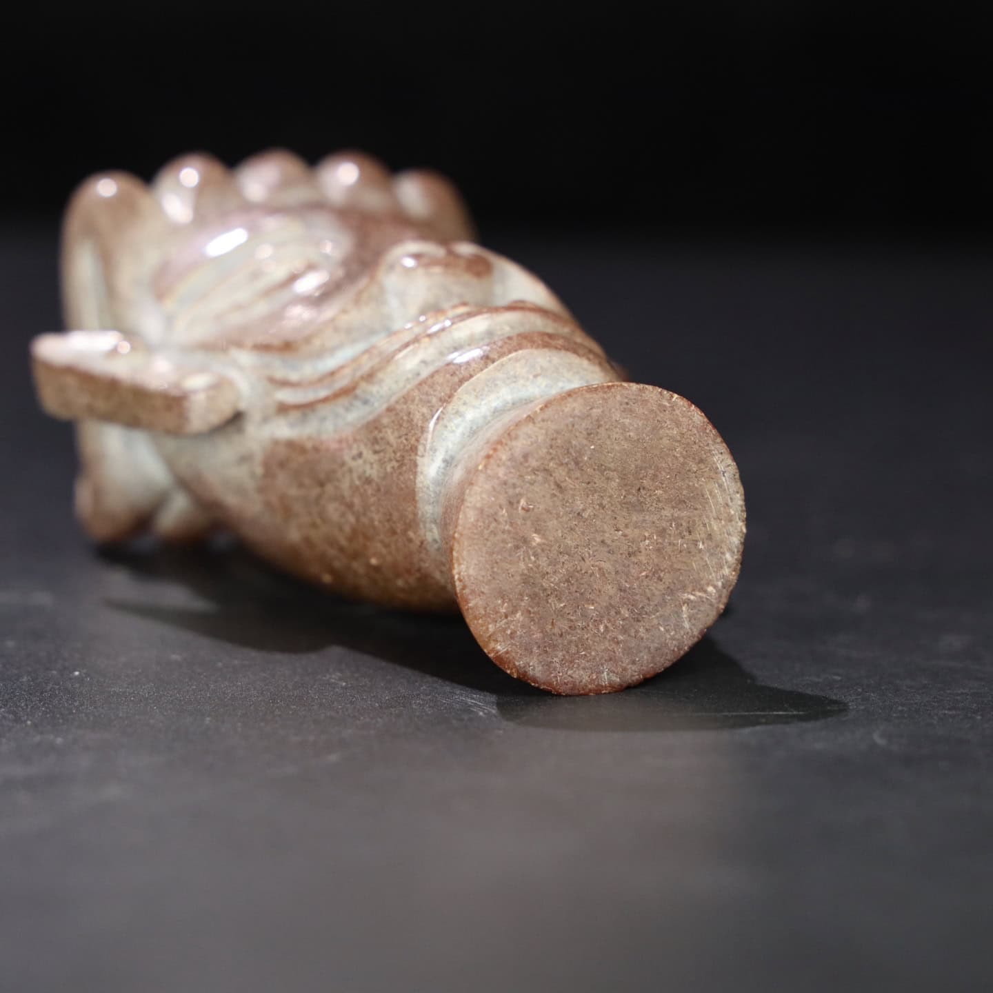 Chinese Natural Jade Carved Sanxingdui Statue