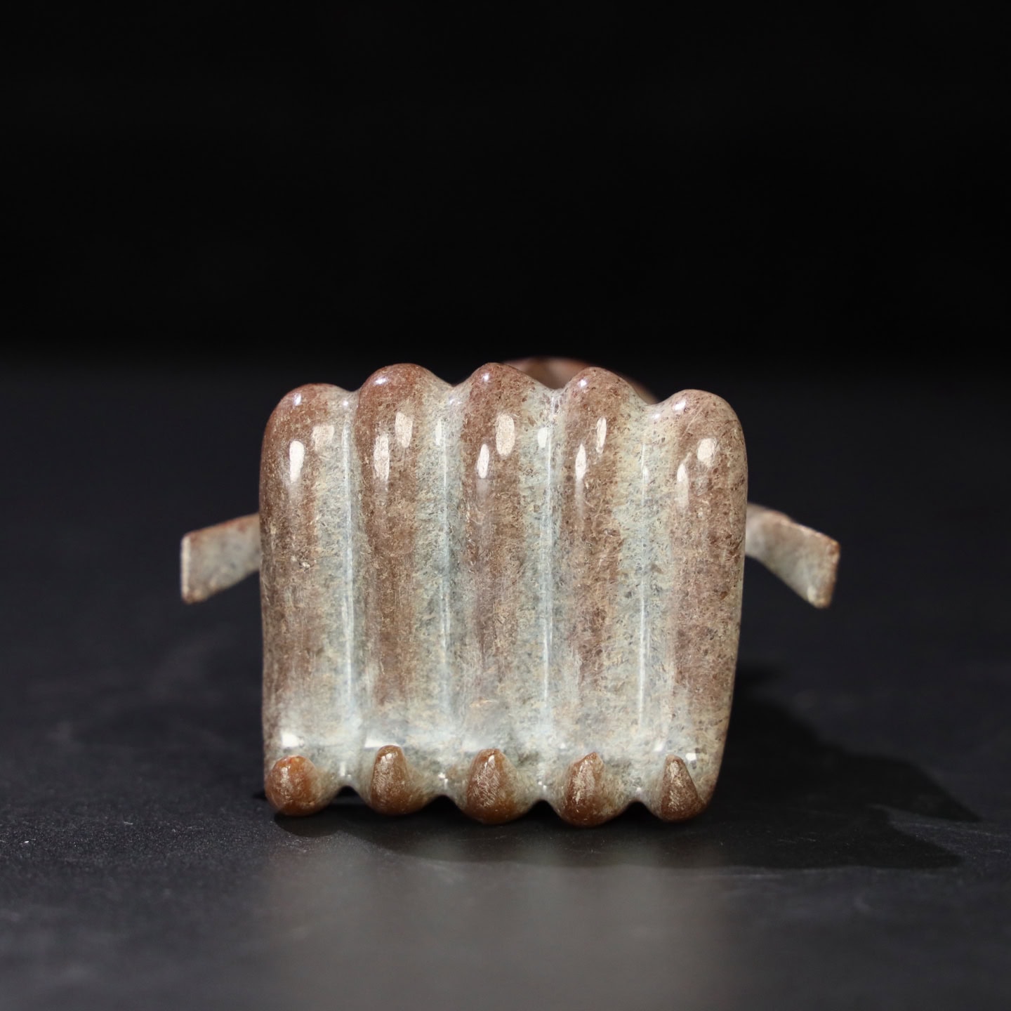 Chinese Natural Jade Carved Sanxingdui Statue