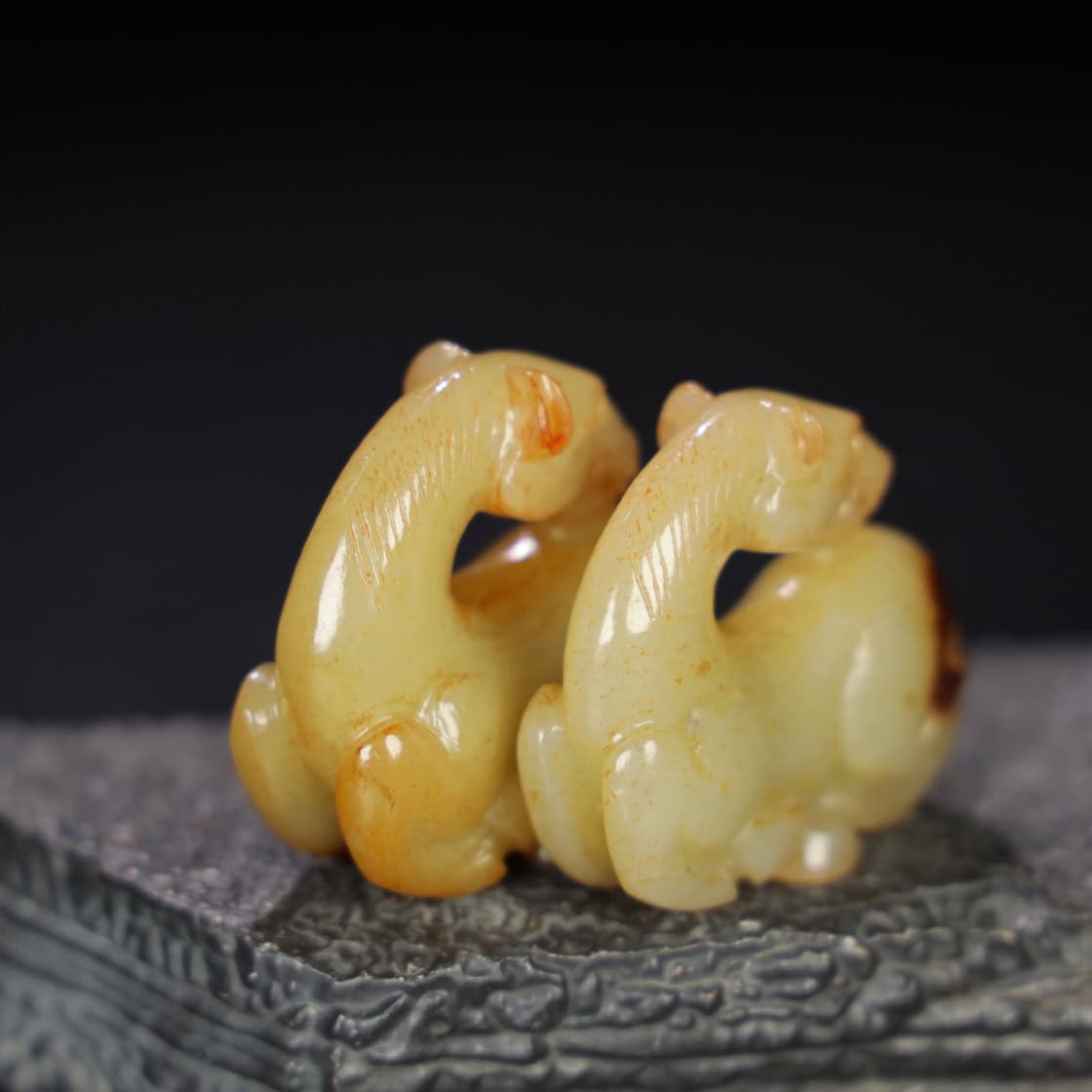 Chinese Natural Jade Carved horses