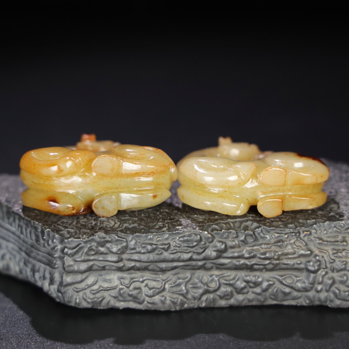 Chinese Natural Jade Carved horses
