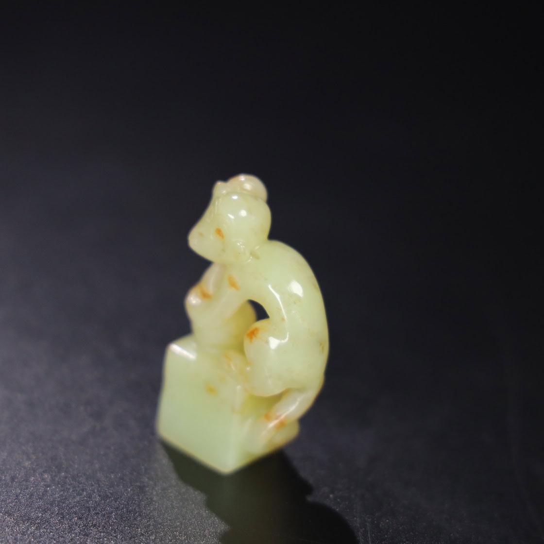 Chinese Natural Jade Carved Monkey